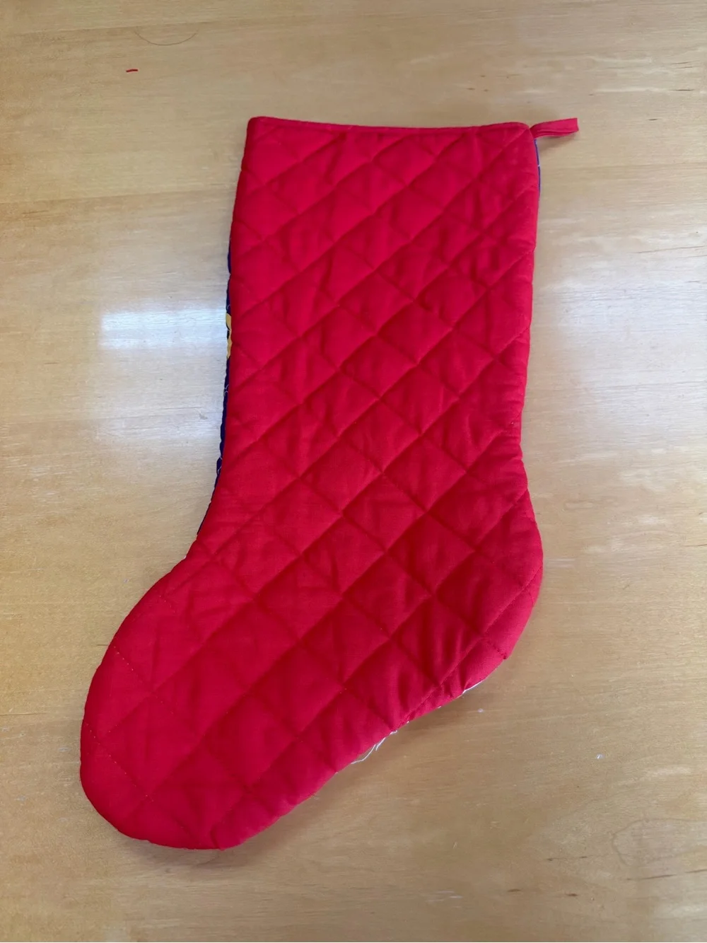 Vintage QUILTED CHRISTMAS STOCKING Bag Gift Santa Gifts Toys Reindeer